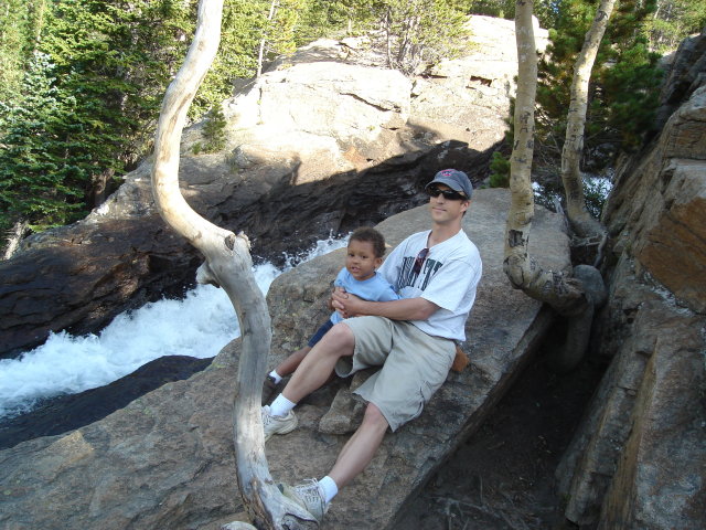 Greg and Joachim at Alberta Falls, Rocky Mountain National Park, Colorado, 2008