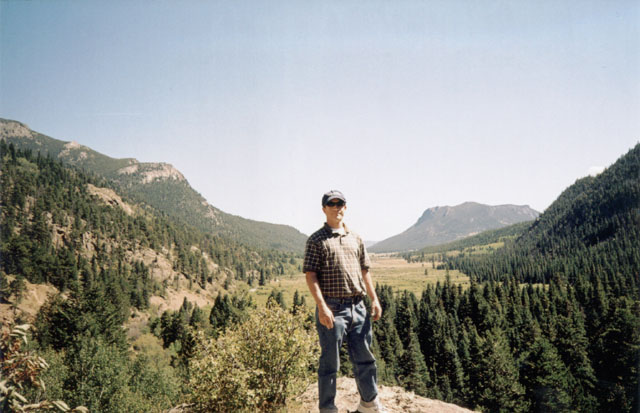 Greg in a valley, Rocky Mountain National Park, Colorado, 2004