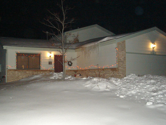 our house on a winter night, Fort Collins, Colorado, 2006
