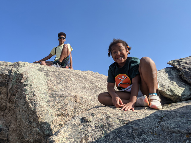 Irene and Joachim on the rocks, Red Feather Lakes, Colorado, 2021