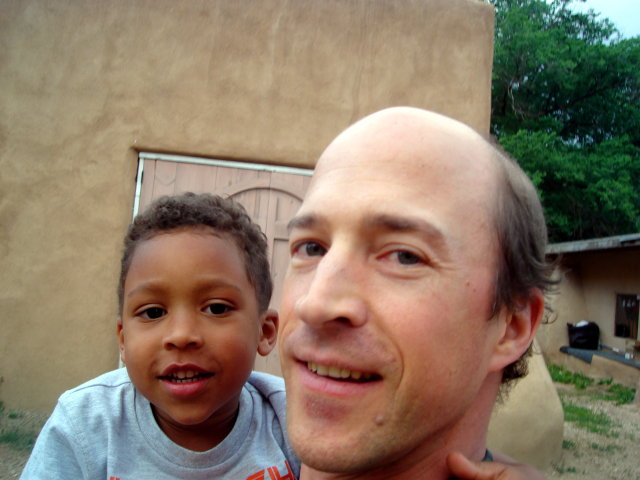 Joachim and Greg near San Francisco de Asis church, Taos, New Mexico, 2009
