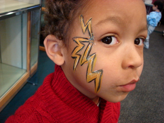 Joachim with face paint, Fort Collins, Colorado, 2009