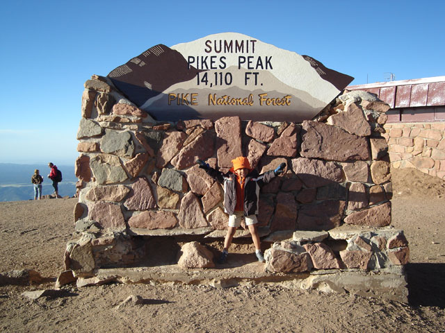 Joachim at the summit, Pike's Peak, Pike National Forest, Colorado, 2010
