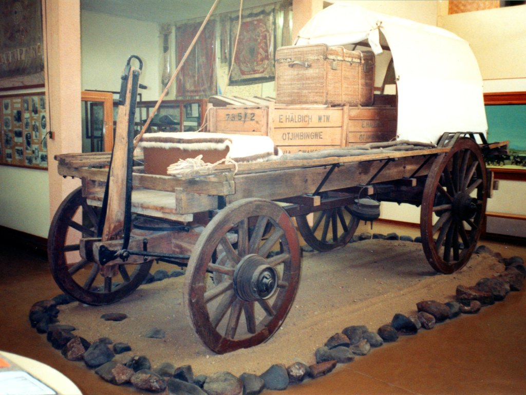 Otjimbingwe wagon in the Swakopmund museum, Swakopmund, Namibia, 1997