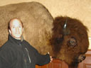 Greg with buffalo, Cheyenne, Wyoming, 2006
