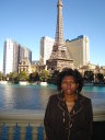 Joanitha and the Eiffel Tower, Las Vegas, Nevada, 2009