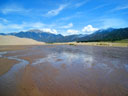 creek and forest fire, Great Sand Dunes National Park, Colorado, 2010